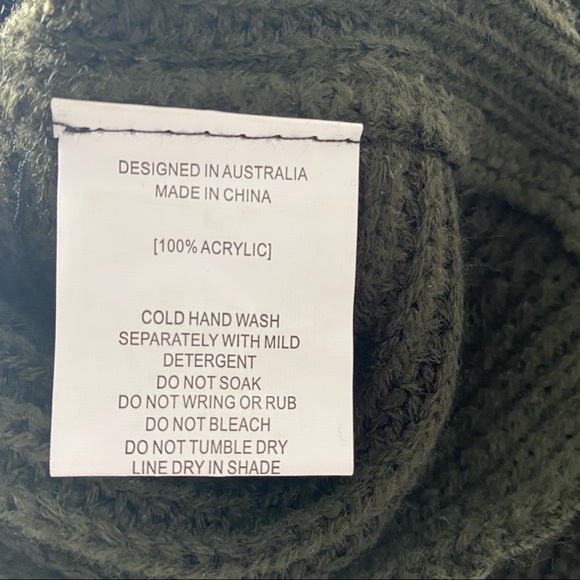 paper heart Womens Twisted Back Sweater Jumper in Olive Green Size S - Picture 10 of 11